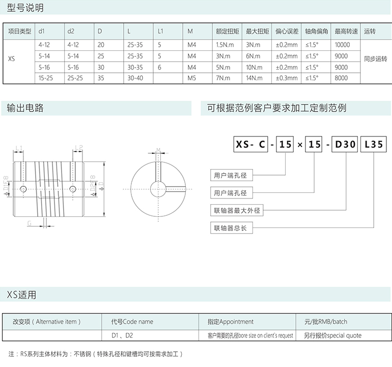 XS系列線性頂絲聯(lián)軸器