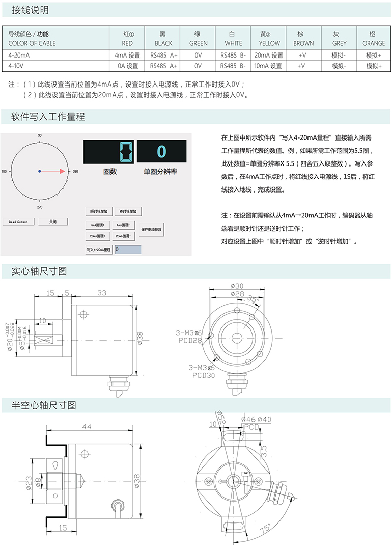 絕對式編碼器 ESP38-ME系列 4-20mA 